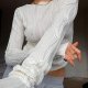 Women Sexy Slim Crop Shirt Long Sleeve Crewneck Fitted Tshirts Top Knit Cropped Tee Blouse Retro Streetwear